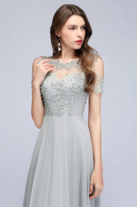 silver bridesmaid dresses short