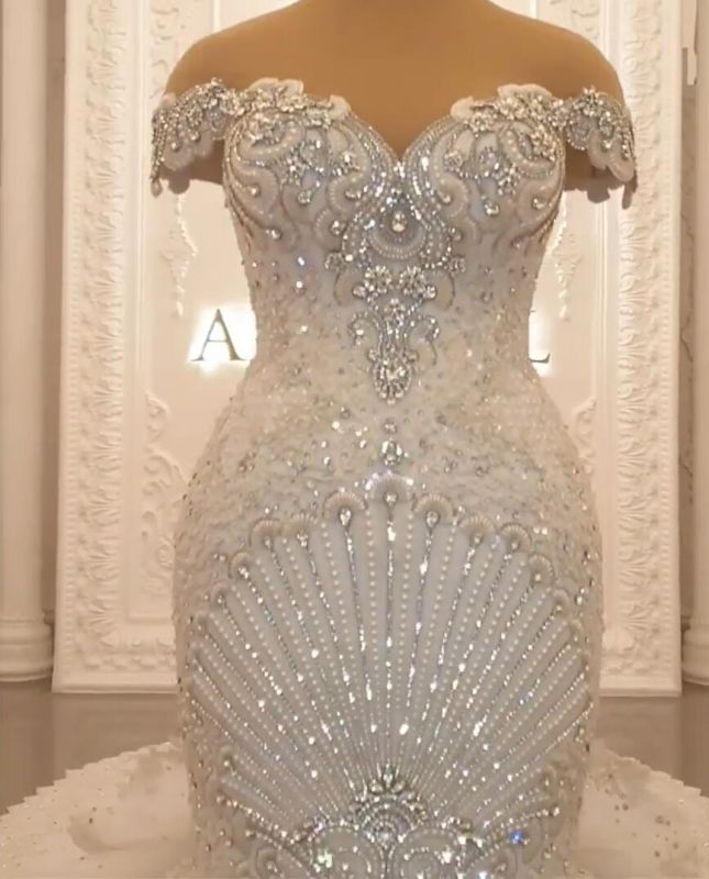 Rhinestone Mermaid Wedding Dress