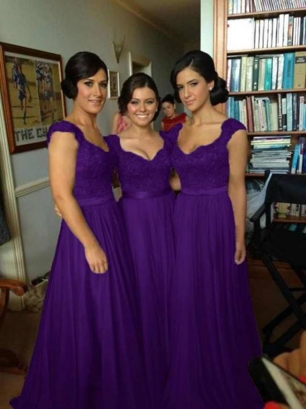 Purple and silver bridesmaid dresses on sale