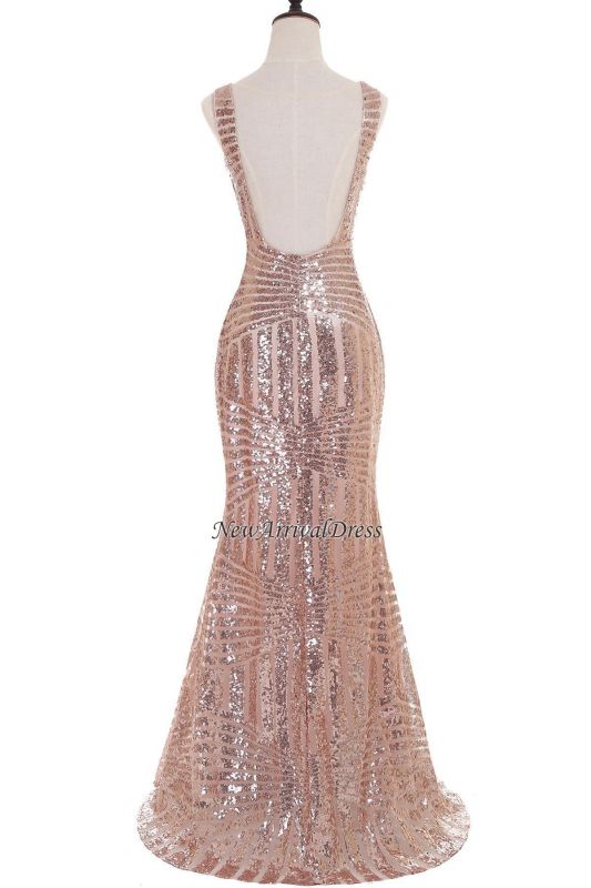 Newest Long Sequin Jewel Mermaid Sleeveless Prom Dress