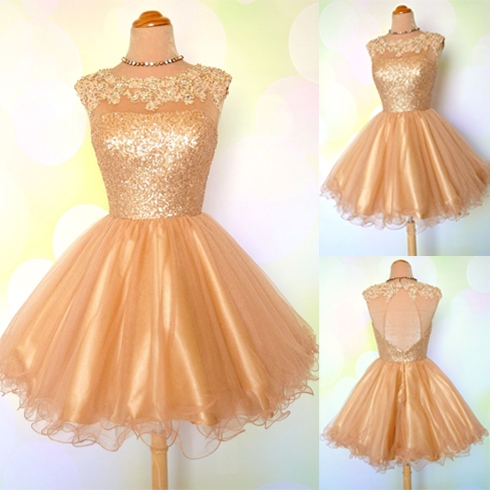 gold puffy dress