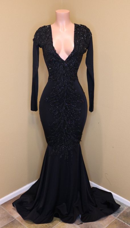 cheap black long dress