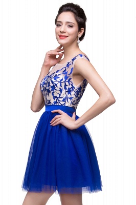 ELIZA | A-line Sleeveless Bateau Short Tulle Appliques Prom Dresses_8