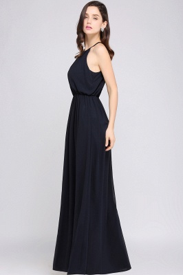 CHEYENNE | A-line Floor-length Chiffon Navy Blue Simple Prom Dress_14