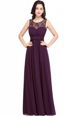 CHELSEA | Sheath Round neck Floor-length Navy Blue Prom Dress_3