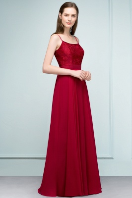 JULIANNE | A-line Spaghetti Floor Length Lace Appliques Prom Dresses_2