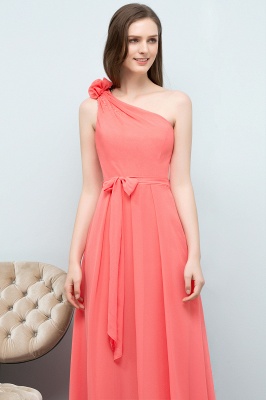 VALERIA | A-line One Shoulder Floor Length Chiffon Prom Dresses with Bow Sash_4