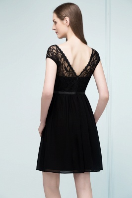 REBECCA | A-line Short Scoop Lace Top Chiffon Bridesmaid Dresses_9