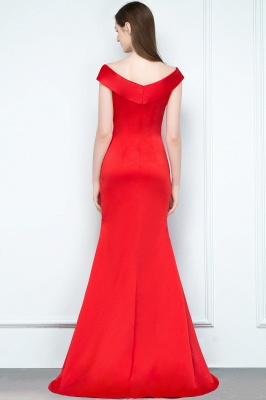 SUE | Mermaid Off-shoulder Floor Length Split Red Prom Dresses_3