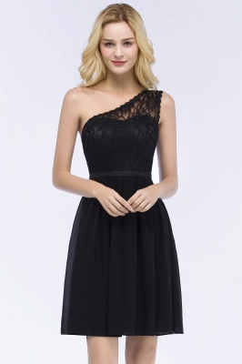 ROSA | A-line Short One-shoulder Lace Top Chiffon Homecoming Dresses with Sash_7