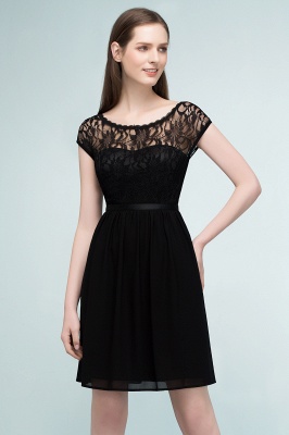 REBECCA | A-line Short Scoop Lace Top Chiffon Bridesmaid Dresses_6