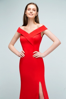 SUE | Mermaid Off-Shoulder-Länge bodenlangen Split Red Prom Kleider_9