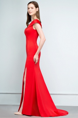 SUE | Mermaid Off-Shoulder-Länge bodenlangen Split Red Prom Kleider_8