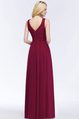 PATIENCE | A-line Floor Length V-neck Sleeveless Ruffled Chiffon Bridesmaid Dresses_3