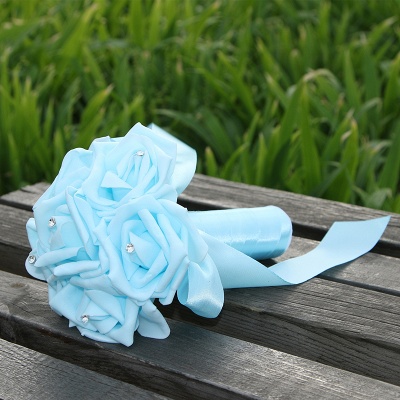 Simple Silk Rose wedding Bouquet in Multiple Colors_11