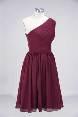 Elegant Princess Chiffon One-Shoulder Sleeveless Knee-Length Bridesmaid Dress with Ruffles_4