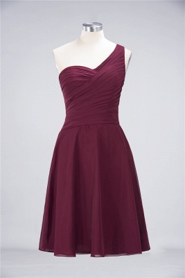 Elegant Princess Chiffon One-Shoulder Sweetheart Sleeveless Knee-Length Bridesmaid Dress with Ruffles_35