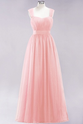 Chiffon Sweetheart Straps Sleeves Floor-Length Bridesmaid Dresses with Ruffles_5