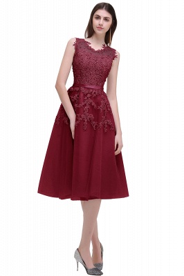 Tea-Length A-line Sheer-Neck Amazing Lace-Appliques Beaded Party Dresses_4