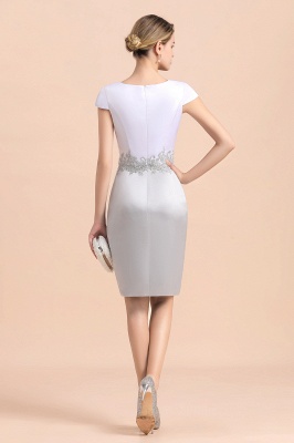 Elegant Satin Short Mother Of the Bride Dress Knee-Length Wedding Party Gowns_10