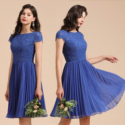 Stilvolle Floral Lace Kurzarm Aline Party Kleid Mini Daily Casual Kleid_10