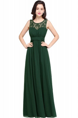 CHELSEA | Sheath Round neck Floor-length Navy Blue Prom Dress_9