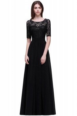 AUBRIELLE | A-line Scoop Chiffon Elegant Prom Dress With Lace_6