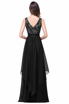 ADDISON | A-line Floor-length Chiffon Evening Dress with Lace_19