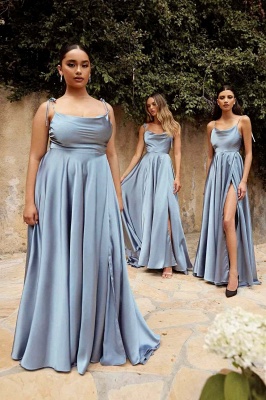 Stylish Satin Side Slit Evening Dress Sleeveless Long Prom Dress_10