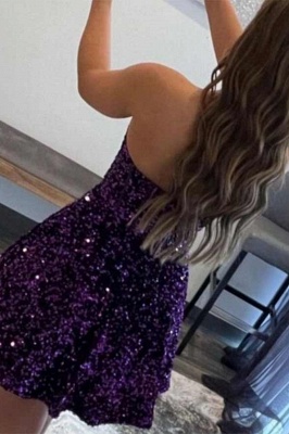 Sequin Short Homecoming Dresses for Teens Sparkly Prom Dress Tight Cocktail Dresses with Pocket_3