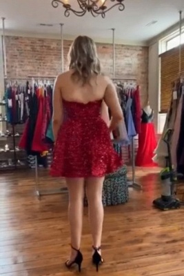 Sequin Short Homecoming Dresses for Teens Sparkly Prom Dress Tight Cocktail Dresses with Pocket_5