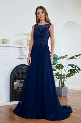 ABRIL | A-line Court Train Tulle Evening Dress with Appliques_7