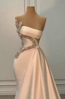 Robe de soirée bustier en satin à paillettes et cristaux, longueur au sol, pour occasions spéciales_2