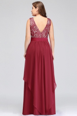 ADDISON | A-line Floor-length Chiffon Evening Dress with Lace_13