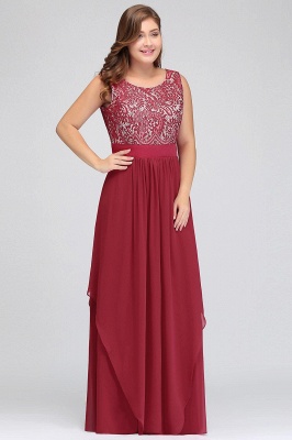 ADDISON | A-line Floor-length Chiffon Evening Dress with Lace_12