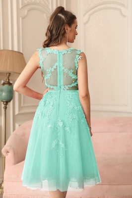 Tea-Length A-line Sheer-Neck Amazing Lace-Appliques Beaded Party Dresses_14