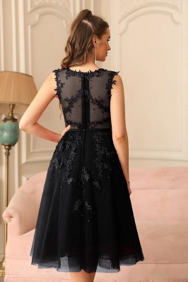 Tea-Length A-line Sheer-Neck Amazing Lace-Appliques Beaded Party Dresses_17