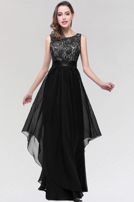 ADDISON | A-line Floor-length Chiffon Evening Dress with Lace_17