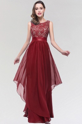 ADDISON | A-line Floor-length Chiffon Evening Dress with Lace_14