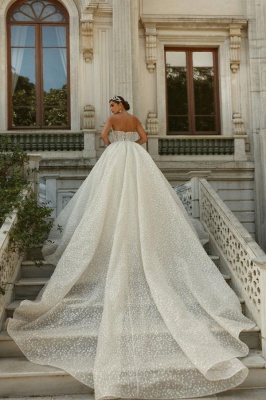 Superbe robe de mariée à paillettes scintillantes sans bretelles Aline_2