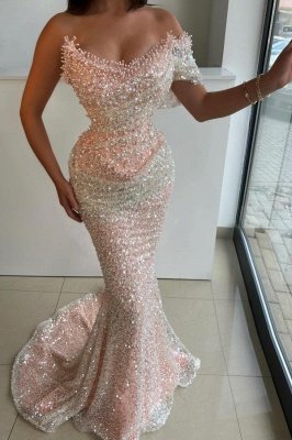 Asymmetric Glitter Mermaid Prom Dress Floor length Party Wear Dress