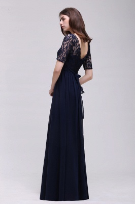 AUBRIELLE | A-line Scoop Chiffon Elegant Prom Dress With Lace_10