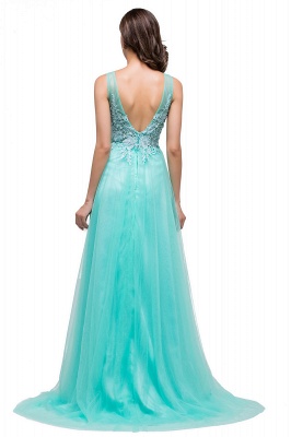 ABRIL | A-line Court Train Tulle Evening Dress with Appliques_34