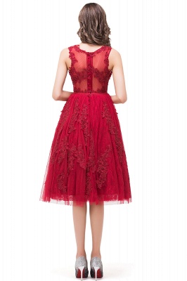 DANA | A-Line Knee-Length Red Lace Tull Prom Dresses with sequins_3