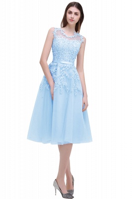 Tea-Length A-line Lace Appliques Beaded Party Dresses Sleeveless Short Homecoming Dresses_6