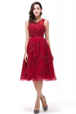 DANA | A-Line Knee-Length Red Lace Tull Prom Dresses with sequins_4