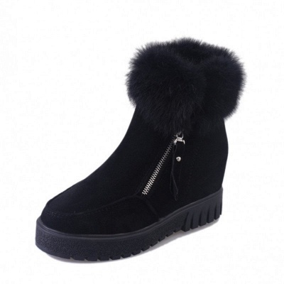 Zipper Fall Suede Chunky Heel Round Toe Boot_12